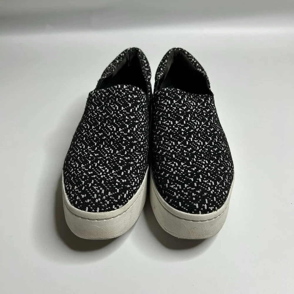 Vince Women's 8.5 Warren Knit Black White Specks Platform Sneakers Slip On